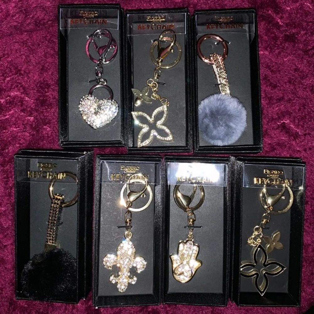 Figaro Couture Crystal Keychains NWT